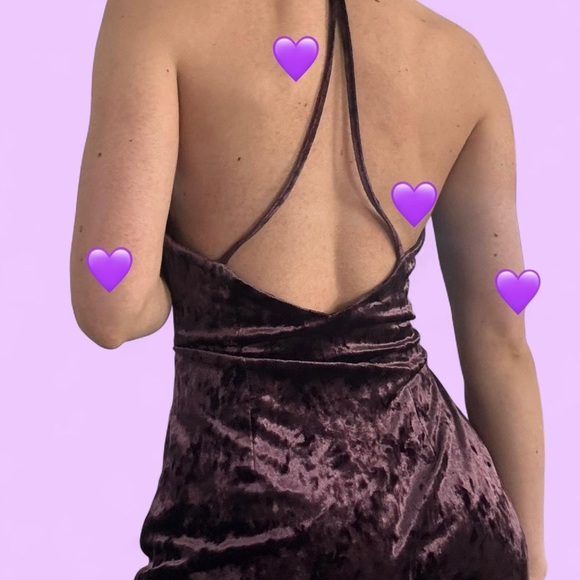 Zara Deep Purple Velvet Dress - Picture 1 of 8